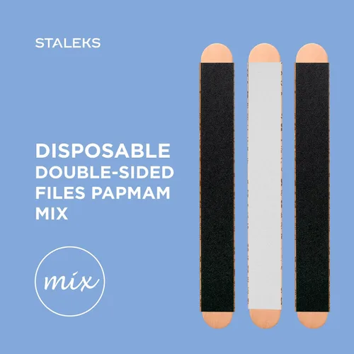 Vista 4 de STALEKS PRO Expert 40 PapmAm Mix - Lima de uñas desechable sobre base de madera (grano 180/240, 3 piezas) - Lima de uñas de doble cara lista