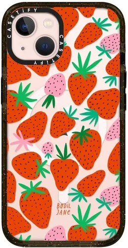 Vista 158 de CASETiFY Impact - Funda para iPhone 13 [protección contra caídas de 6.6 pies/compatible con Magsafe] Black Kingsnake, color negro transparente