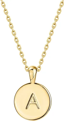 Vista 27 de PAVOI - Collar con dije de letra inicial chapado en oro de 14 quilates para mujer Collar con inicial alfabética de oro