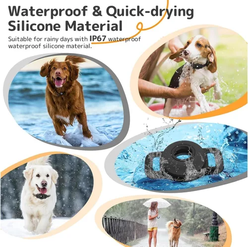 Vista 7 de Soporte para collar de perro: Paquete de 2 soportes de silicona suave para perros y gatos, funda protectora resistente para rastreador de perros