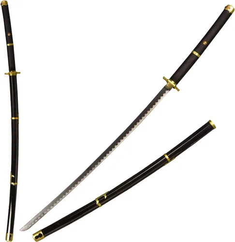 Vista 27 de 41 inches & 51inchs Zoro Katana Real Metal Anime Cosplay Sword, Stainless Steel,Yama Enma/Trafalgar Law/Luffy Kitetsu/shusui/wado ichimonji