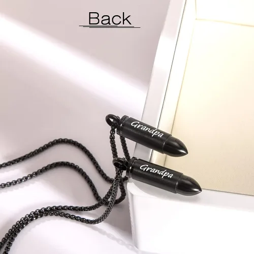 Vista 4 de 123 Pack Urn Necklace for Ashes for Women Men Cylinder Urn Locket Bullet Cremation Jewelry Fish Necklace for Ashes CZ Bar Cremation Jewlery for