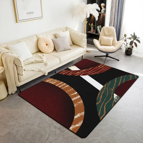 Vista 18 de Alfombra de área en espiral colorida de 3 x 5 pies, abstracta y moderna geométrica, decoración de remolinos, antideslizante, para hombres, mujeres
