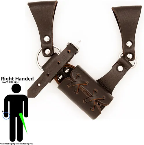 Vista 92 de Armory Replicas™ - Rana espada de cuero hecha a mano – Disfraz medieval LARP hebilla ajustable y cinturón de arma con cable soporte
