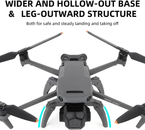 Vista 3 de Tren de aterrizaje para DJI Mavic 3 Pro, pata de araña de aterrizaje plegable compatible con accesorios DJI Mavic 3 Pro, gris