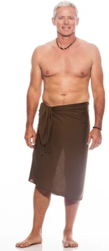 Vista 8 de 1 World Sarongs Pareo para hombre con motivo tradicional Negro