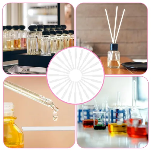 Vista 6 de RAINFLOW 500 tiras probadoras de perfume, tiras de prueba de fragancia, tiras de aroma desechables a granel, diseño fuerte absorbente para escribir
