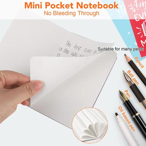 Vista 2 de BESARME A6 Pocket Notebook Inspirational Theme Colorful Covers Blank Pages Small Journal for Sketching Daily Planning Notes Travel Kids Students