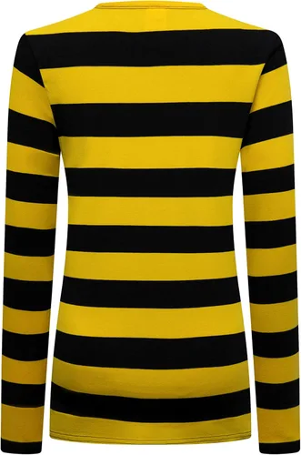 Vista 4 de Formeet17 Camiseta de manga larga a rayas para mujer, elástica, cómoda, cuello redondo