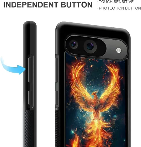 Vista 1723 de Compatible con Google Pixel 4A 5G Mobile Case Creative Acrylic Panel trasero Silicona Protección Grip especialmente diseñado para Google Pixel 4A 5G