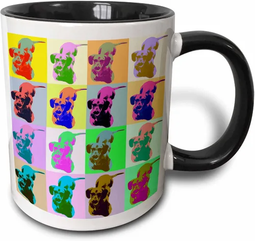 Vista 8 de 3dRose Carton Dachshund Pop Art - Taza de 15 onzas Blanco