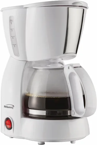 Vista 3 de Brentwood Cafetera de 4 tazas (blanco)