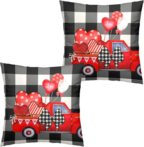 Vista 48 de Juego de 2 fundas de almohada patrióticas para exteriores, diseño de estrellas azules del 4 de julio, 16 x 16 pulgadas, fundas de almohada