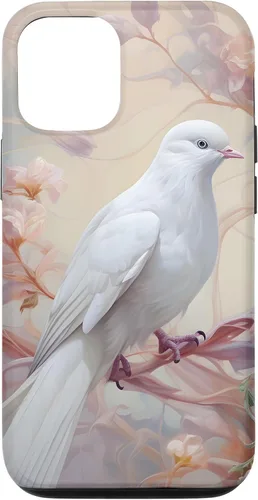 Vista 27 de Funda para iPhone 12 Pro Max Dove of Peace White Dove Pink Floral