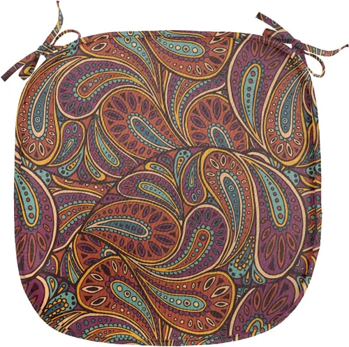 Vista 120 de Lunarable Cojín de asiento para silla de café, siluetas de taza de café expreso con frijoles fuente de cafeína, ilustración de bebidas gourmet
