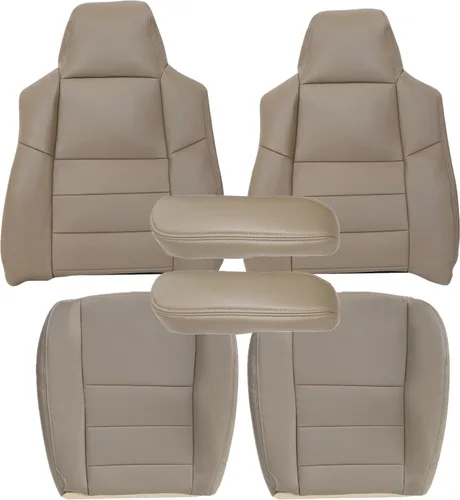 Vista 16 de GXARTS Funda de asiento de repuesto de cuero para asiento trasero inferior de color marrón compatible con Ford Excursion 2002-2005 compatible
