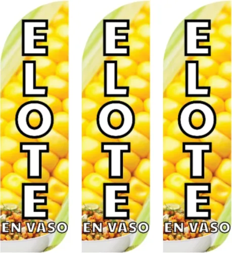 Vista 2 de Elote Asado King Size Swooper - Letrero de bandera