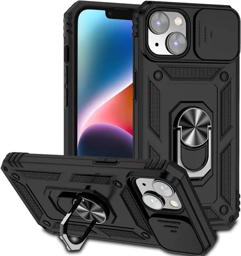 Vista 38 de Funda magnética compatible con iPhone 14 Pro de 6.1 pulgadas, funda magnética para iPhone 14 Pro con cubierta de cámara y soporte de grado militar