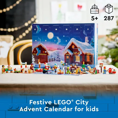 Vista 2 de LEGO City - Calendario de Adviento 2022 (60352) - Juego de juguetes de construcción para niños, niños y niñas a partir de 5 años; incluye un tapete