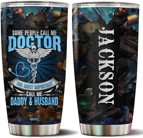 Vista 26 de Regalos de artista para hombres, vasos personalizados de acero inoxidable de 20 onzas, 30 onzas, taza de viaje para café, taza de viaje, regalo