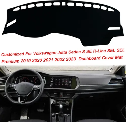 Vista 3 de Alfombrilla para salpicadero Cubierta interior Protección del tablero Compatible con Volkswagen Jetta Sedán S SE R-Line SEL SEL Premium 2019 2020