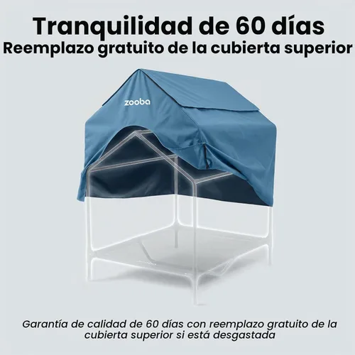 Vista 6 de Zooba Casa para perros 2 en 1 de 29 pulgadas para perros medianos, casa elevada para perros al aire libre e interior, refugio elevado para mascotas