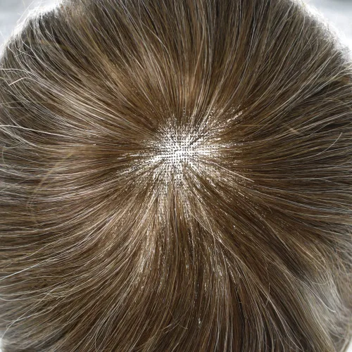 Vista 20 de Mens Toupee Natural Hairline Swiss Lace Toupee Remy Human Hair Piece For Men Bleached Knots Mens Hair Replacement System Toupee 6X8#1 Jet Black 100%