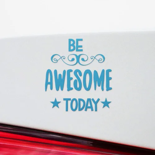 Vista 4 de Decal Stickers of Be Awesome Today (Azure Blue) (Set of 2) Premium Waterproof Vinyl Decal Stickers for Laptop Smartphone Car Dirt Bike Wall Room