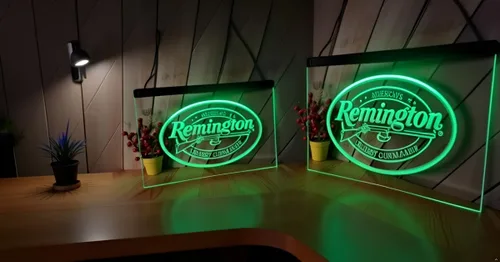 Vista 3 de Letreros de caza de armas de fuego personalizados, luz LED de neón para pared, para dormitorio, bar, fiesta, Navidad, boda, noche, decoración