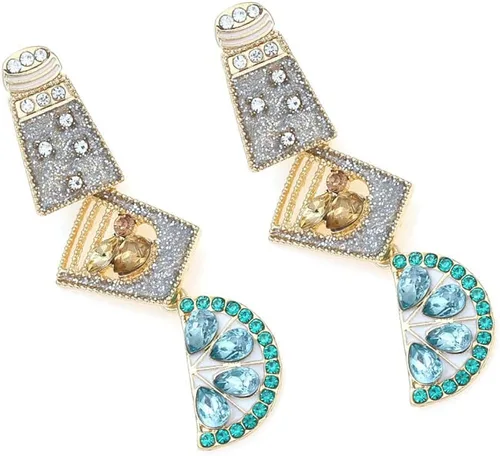 Vista 3 de Caiyao Aretes de tequila para mujer camareros fiestas de verano y mucho más Aretes de margarita súper bonitos con joyas a mano para verano fiestas