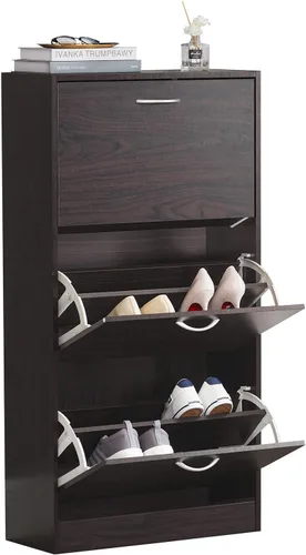 Vista 11 de Haotian Zapatero para Entryway-FSR137 (Beige, 3 Cajones)