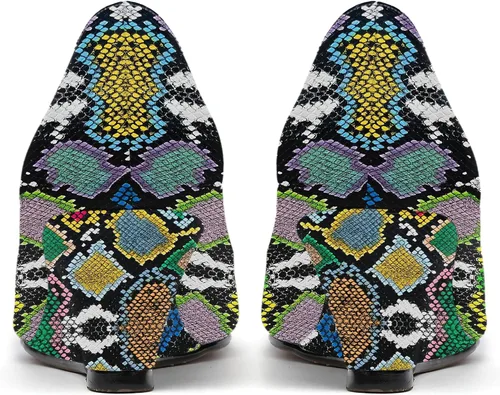 Vista 4 de WAYDERNS Zapatos de tacón bajo con cuña de charol y puntera abierta para mujer de 2 pulgadas