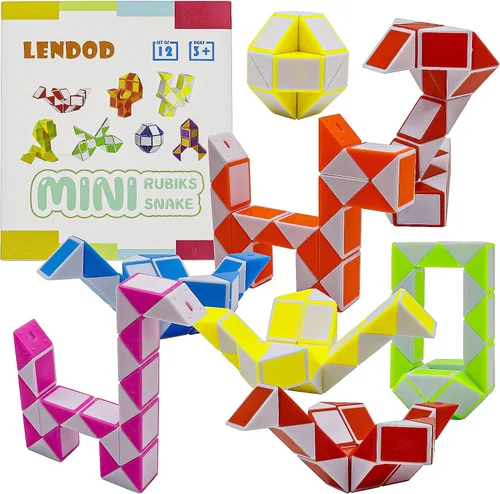 Vista 4 de Paquete de 12 cubos de 24 bloques de mini cubo de serpiente, cubos de rompecabezas mágicos de velocidad para niños, rellenos de bolsas de fiesta