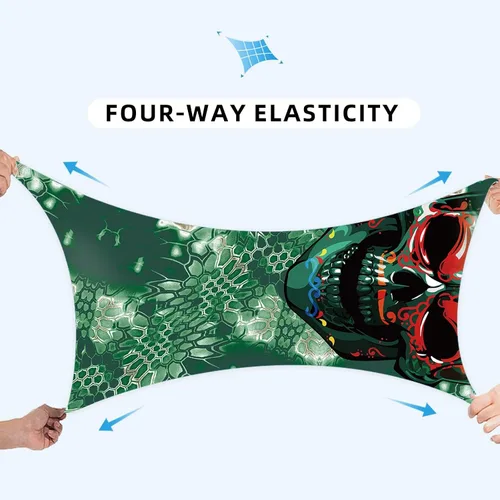 Vista 3 de Polaina de cuello de calavera de llama a prueba de viento, protección solar para Halloween, deportes al aire libre y conducción en motocicleta