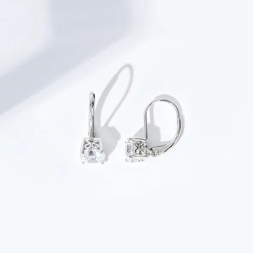 Vista 2 de Tienda Essentials Pendientes de plata de ley chapados en platino con circonita con elementos infinitos (anteriormente colección Tienda)