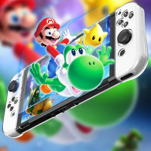 Vista 6 de HEYSTOP Switch OLED Case Compatible with Nintendo Switch OLED Model 2021, 9 in 1 Accessories for Switch OLED Model with Dockable Protective Case, HD