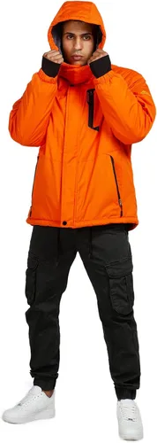 Vista 2 de CorBuyit Chaqueta de esquí con capucha para hombre, abrigo impermeable de invierno para nieve