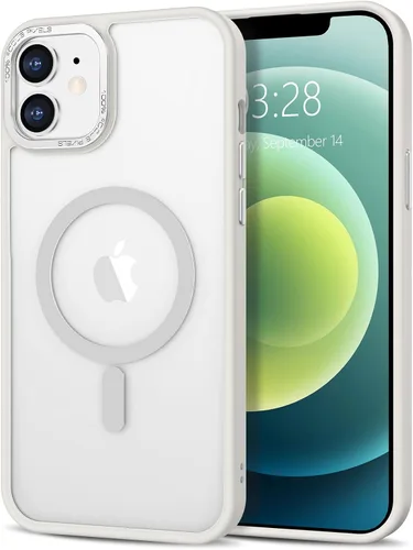 Vista 283 de Anuck - Funda magnética para iPhone 11 compatible con MagSafe, carcasa trasera mate translúcida dura, borde de TPU, delgada, resistente a impactos