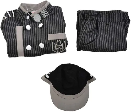 Vista 2 de Cosplayfm Disfraz de anime para mujer uniforme escolar conjunto completo con sombrero