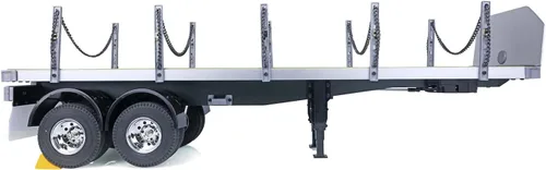 Vista 6 de Camión semirremolque de cama plana con tractor RC 1/14 2 ejes compatible con el modelo de vehículo de construcción Tamiya DIY