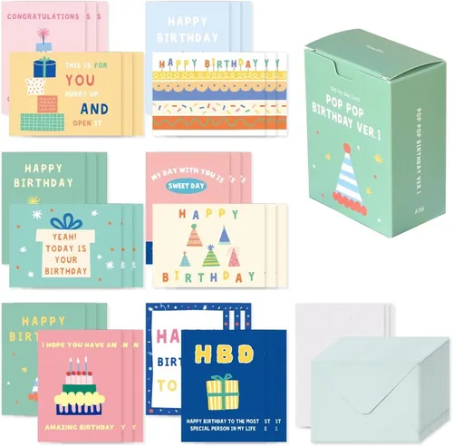 Vista 13 de Monolike Tarjeta Día a Día, 105 Luna - Mezcla de 48 mini tarjetas individuales, 24 sobres Paquete