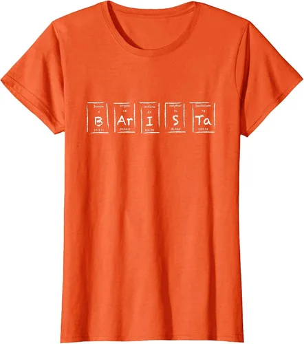 Vista 29 de Barista Espresso Latte Cappuccino Coffee Periodic Table T-Shirt Asphalt Grey