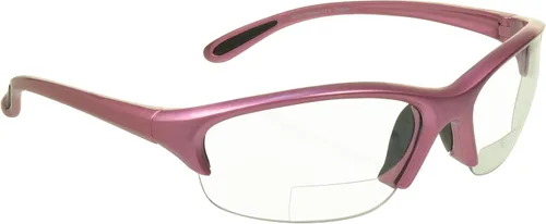 Vista 11 de proSPORT Lentes de sol bifocales de seguridad para hombres y mujeres, ANSI Z87.1, color marrón ahumado, lentes transparentes, color rosa y negro