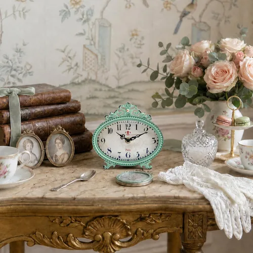 Vista 4 de NIKKY HOME Reloj de mesa estilo vintage