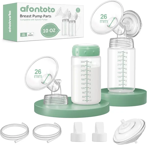 Vista 16 de Accesorios para extractor de leche compatibles con piezas de repuesto Spectra S1 S2 S9 Plus, 2 juegos con bridas de 0.94 pulgadas, botellas de 10