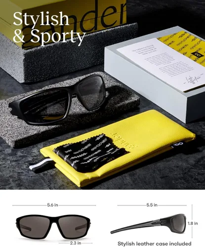 Vista 6 de Gander Premium Sport Sunglasses for Men - With 100% UV Protection, Wraparound Style. Great for Driving, Biking & Running