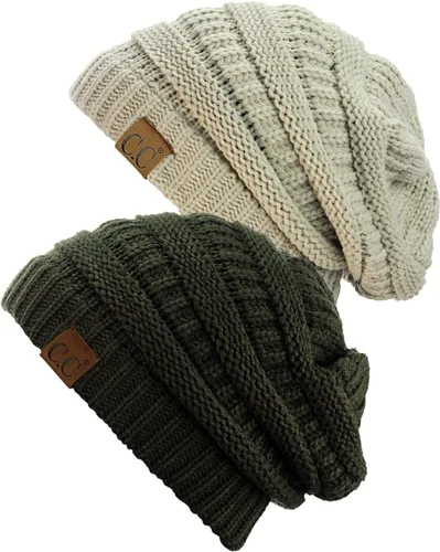 Vista 57 de Gorro a la moda de tejido suave abultado, cálido y elástico de C.C