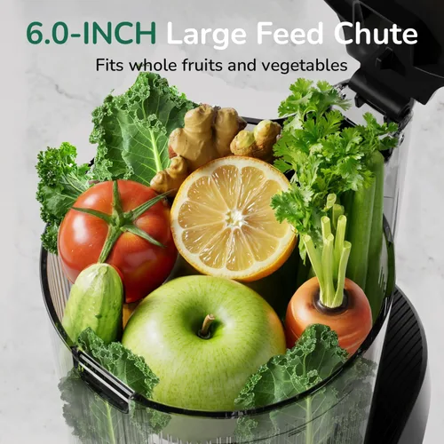 Vista 3 de Canoly 3-in-1 Cold Press Juicer C16, Makes Juice & Sorbet & Nut Milk 6" Extra Wide Feed Chute, Durable AC Brushless Motor, Self Precut System