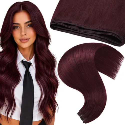 Vista 84 de Moresoo Extensiones de cabello humano real para coser, color negro natural