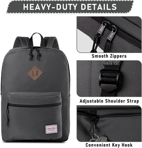 Vista 5 de Mochila para la escuela, ChaseChic - Mochila ligera resistente al agua para hombres, mujeres, universidad, escuela secundaria, adolescentes, niños